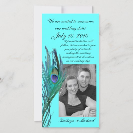 PfauenSave the Date Fotokarte Save The Date (Vorderseite)