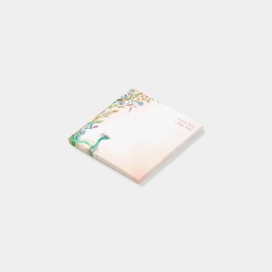 Pfauenschablone für Pastelcreme Post-it Klebezettel (angewinkelt)