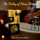 Pfauenschlachten mit blauen und gelben Sprüngen Badhandtuch Set