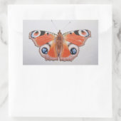 Pfauenschmetterling 2012 rechteckiger aufkleber (Tasche)