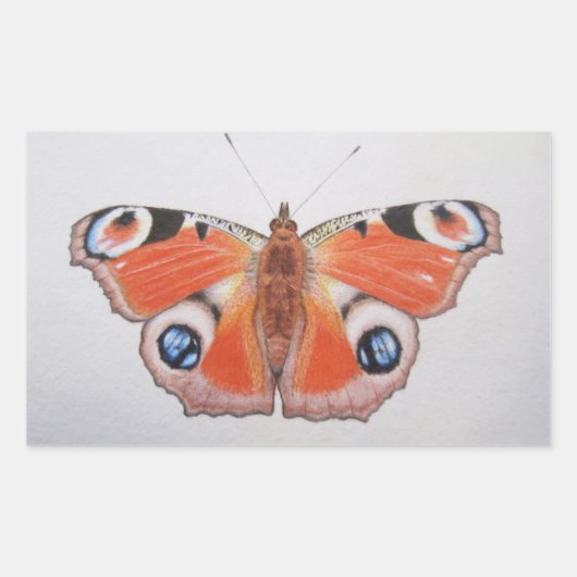 Pfauenschmetterling 2012 rechteckiger aufkleber (Vorderseite)