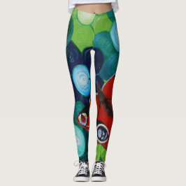 Pfauenschmetterling und Blume Malerei Leggings