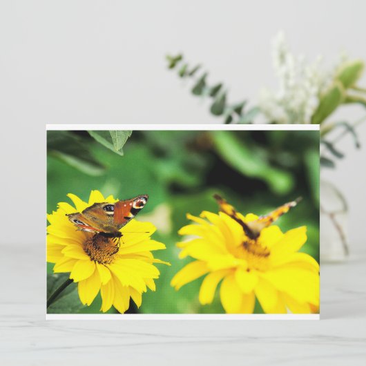 Pfauenschmetterlinge - Einladung (Stehend Vorderseite)