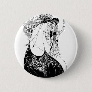 Pfauenschurz Beardsley Nouveau Button