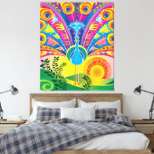 Pfauenschwanz Leinwanddruck (Insitu (Schlafzimmer))