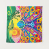 Pfauenschwanz-Radiance Wandteppich (Vorderseite (Horizontal))