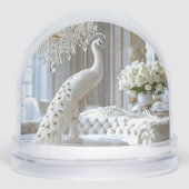 Pfauenskulptur Schneekugeln (Vorderseite)