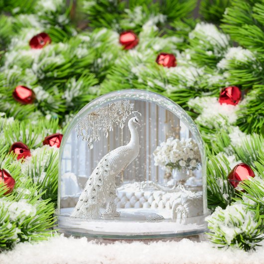 Pfauenskulptur Schneekugeln (Weihnachten)