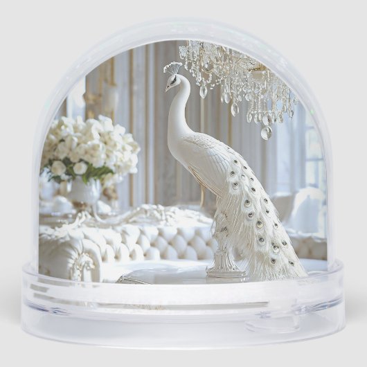 Pfauenskulptur Schneekugeln (Rückseite)