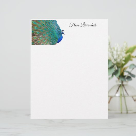 Pfauenstationär Briefbogen (Stehend Vorderseite)