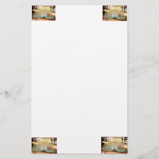 Pfauenstationery Briefpapier (Vorderseite)
