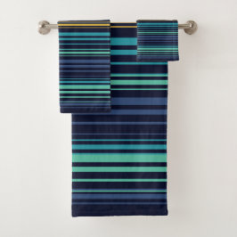 Pfauenstreifen Badhandtuch Set