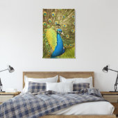Pfauenstruktur Leinwanddruck (Insitu (Schlafzimmer))