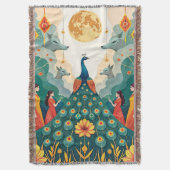 Pfauensymbol Blanket - Mittelostasien Decke (Vorderseite Vertikal)