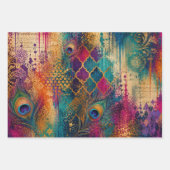 Pfauensymphonie 105gsm Decoupage Geschenkpapier Set (Vorderseite 2)