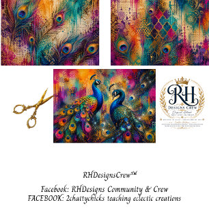 Pfauensymphonie 105gsm Decoupage Geschenkpapier Set