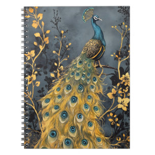pfauenthemes Wandkunst im Vintage-Stil Notizblock