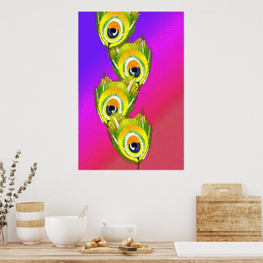 Pfauentraum Poster (Küche)
