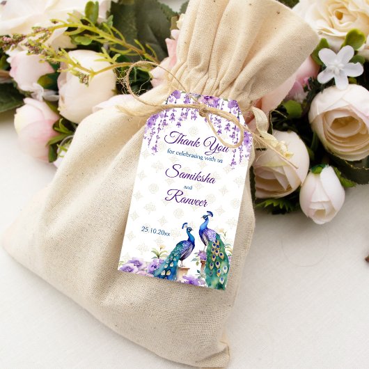 Pfauenviolett-Blüten Mehndi Indische Gastgeschenk Geschenkanhänger