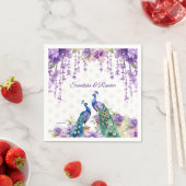 Pfauenviolette Blumen Indisches Hochzeitsgeschirr Serviette (Beispiel)