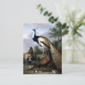 Pfauenvogel-Familienmalerei Postkarte (Stehend Vorderseite)