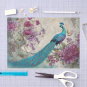 Pfauenvögel farbenfrohe florale Hintergrund Seidenpapier (Handwerk)