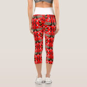 Pfauenvogel Folk Art. Capri Leggings (Rückseite)