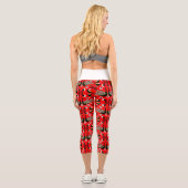 Pfauenvogel Folk Art. Capri Leggings (Rückseite)