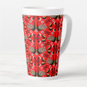 Pfauenvogel Folk Art. Milchtasse (Rechte Ecke)