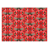 Pfauenvogel Folk Art. Tischdecke (Vorderseite (Horizontal))
