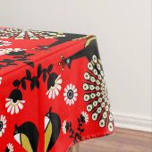 Pfauenvogel Folk Art. Tischdecke (Beispiel)