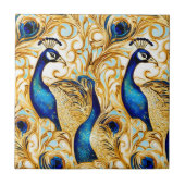 Pfauenvogel, Goldmedaille Fliese (Vorderseite)