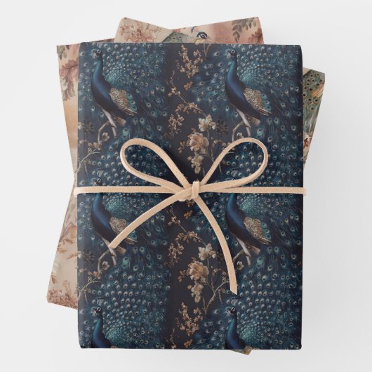 Pfauenvogel im Vintagen Stil Geschenkpapier Set (Beispiel)