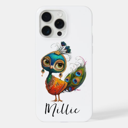 Pfauenvogel iPhone Hülle (Rückseite)