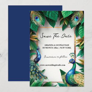 Pfauenvögel Luxusfedern elegante Save The Date