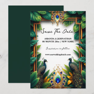 Pfauenvögel Luxusfedern tropische Freilandfedern Save The Date