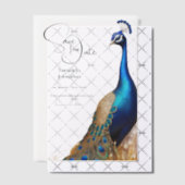 Pfauenvogel überlagert Sommergarten Verlobung Pergament Einladungen (Versetzt (Einladung))