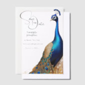 Pfauenvogel überlagert Sommergarten Verlobung Pergament Einladungen (Versetzt)