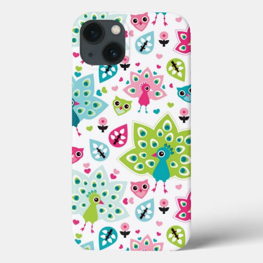 Pfauenvogel und Eule Case-Mate iPhone Hülle (Rückseite)