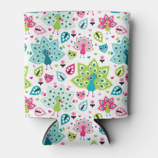 Pfauenvogel und Eule Dosenkühler (Vorderseite)