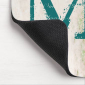 Pfauenvogel-Vogelfedermonogramm-Initialmuskeln Mousepad (Ecke)