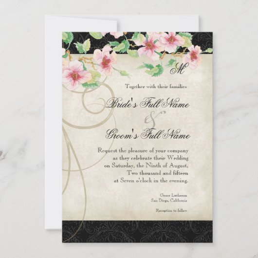 Pfauenvogelkäfig - Einladung zur Hochzeit (Vorderseite)