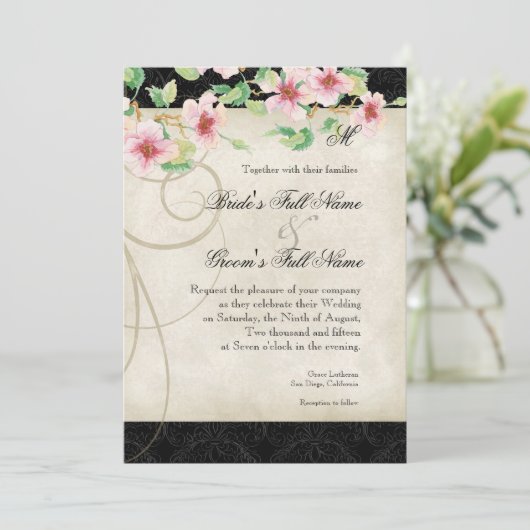 Pfauenvogelkäfig - Einladung zur Hochzeit (Stehend Vorderseite)