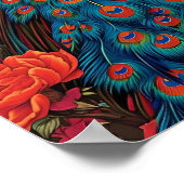 PfauenWall Poster, lebhafte Kunstmalerei Poster (Ecke)