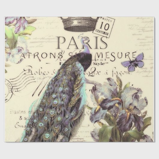 Pfauenwappenpapier Geschenkpapier (Flach)