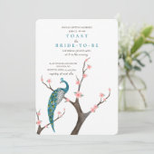 Pfauenwasser Einladung (Stehend Vorderseite)