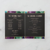 Pfauenwasserfarbe-Achat-Hochzeit Programm (Innenseite)