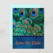 PfauenWedding Save the Date Card (Vorne/Hinten)