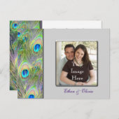 PfauenWedding speichert das Datum Ankündigungspostkarte (Vorne/Hinten)