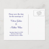 PfauenWedding speichert das Datum Ankündigungspostkarte (Rückseite)